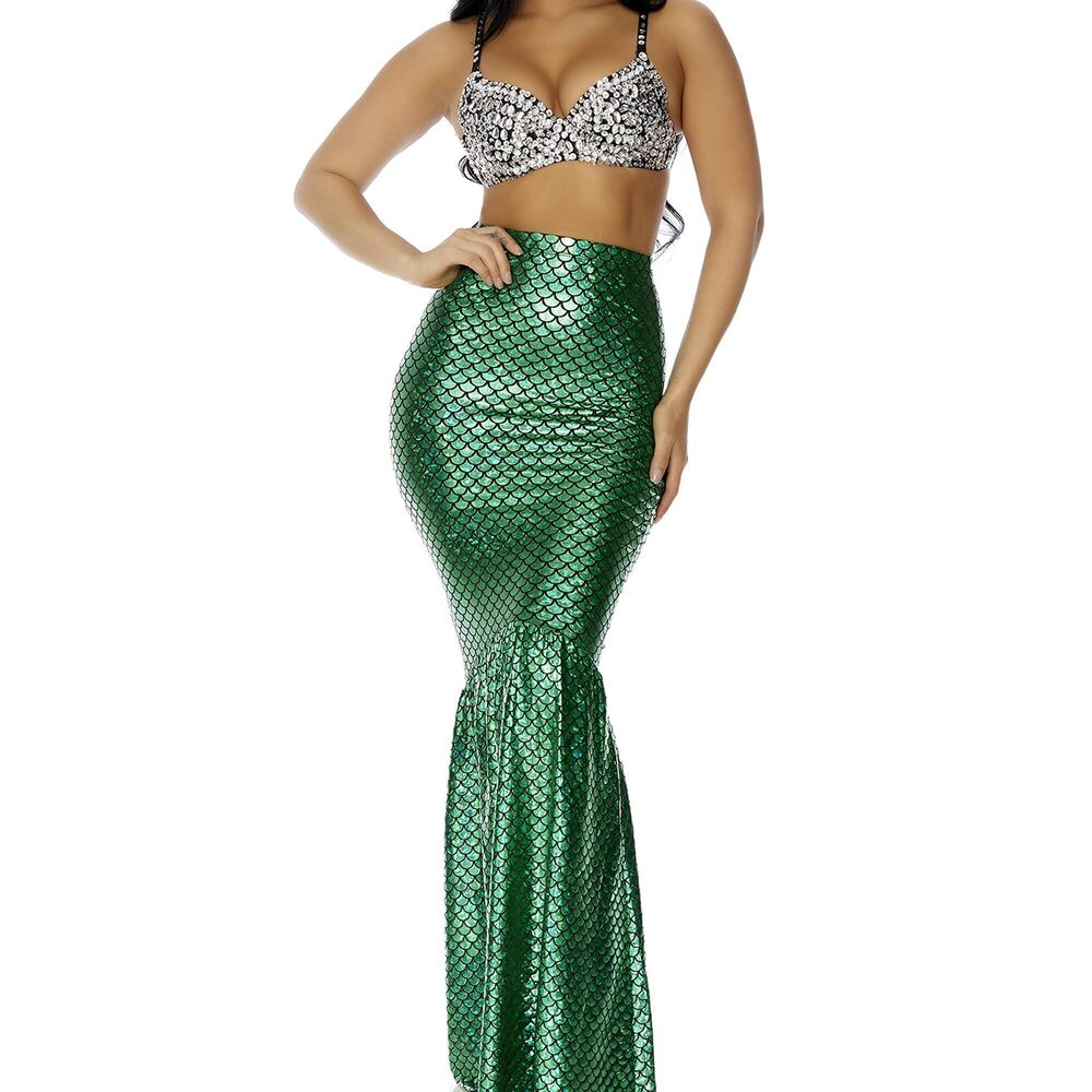 6183 Under The Sea Bra and Skirt, Green, Small/Medium